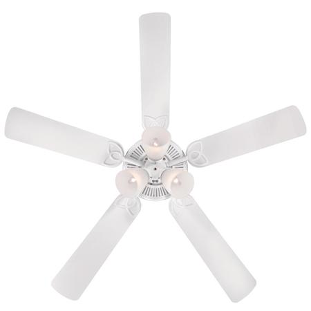 Westinghouse Vintage 52" 5-Blade Wht Indoor Ceiling Fan w/Dimmable LED Light 7236400